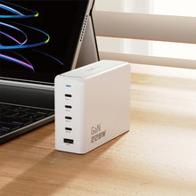 Заредете изображение във визуализатора на галерията – Dudao A228EU GaN charger 1x USB-A 4x USB-C PD 228W - white
