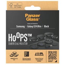 Заредете изображение във визуализатора на галерията – PanzerGlass Hoops Camera Protection for Samsung Galaxy S24 Ultra - with Black Frame
