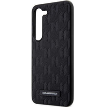 Заредете изображение във визуализатора на галерията – Original Pouch KARL LAGERFELD  hardcase Saffiano Mono Metal Logo KLHCS24MSAKLHPK for Samsung Galaxy S24 Plus black
