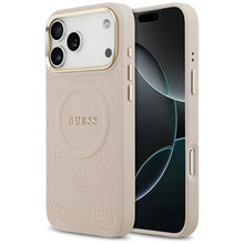 Заредете изображение във визуализатора на галерията – GUESS case for IPHONE 17 Pro Max compatible with MagSafe GUHMP17XPSAMSECP (PU W/ Peony Hot Stamp) pink

