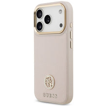Заредете изображение във визуализатора на галерията – GUESS case for IPHONE 17 Pro compatible with MagSafe GUHMP17LPGCRMDEP (PU W/ Grained Strass Logo) pink
