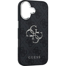 Заредете изображение във визуализатора на галерията – GUESS case for IPHONE 17 GUHCP17SP4G4SMCK (4G PU Leather Case with Big 4G and Classic Logo and Silver Metal Camera Frame) black
