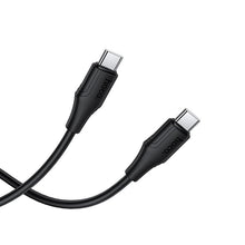 Заредете изображение във визуализатора на галерията – Silicone Cable USB C to USB C Hoco 3A 60W 1 m X124 black
