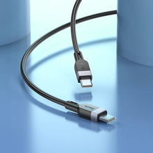 Заредете изображение във визуализатора на галерията – Silicone Cable USB C to USB C Hoco 3A 60W 2 m X109 black
