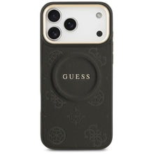 Заредете изображение във визуализатора на галерията – GUESS case for IPHONE 17 Pro Max compatible with MagSafe GUHMP17XPSAMSECK (PU W/ Peony Hot Stamp) black
