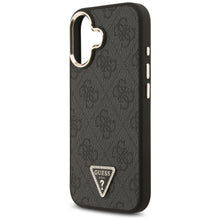Заредете изображение във визуализатора на галерията – GUESS case for IPHONE 17 compatible with MagSafe GUHMP17SP4GTDGMK (4G PU W/ Triangle Logo) gold black
