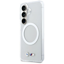 Заредете изображение във визуализатора на галерията – BMW case for SAMSUNG S26 BMHMS26S25HSMLKT (Magnetic IML Shockproof W/ Metal Logos) transparent
