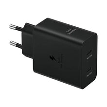 Заредете изображение във визуализатора на галерията – Samsung Power Adapter Duo EP-T5020XBEGEU network charger 2x USB-C 50W - black
