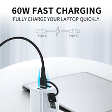 Заредете изображение във визуализатора на галерията – Wozinsky WNBAA 4in1 cable 2x USB-C 1x USB-A 1x Lightning 60W 1 m - black
