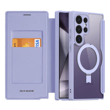 Заредете изображение във визуализатора на галерията – Dux Ducis Skin X Pro case with flap and magnetic ring for Samsung S24 Ultra - purple
