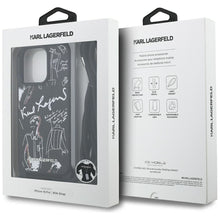 Заредете изображение във визуализатора на галерията – KARL LAGERFELD case for IPHONE 16 PRO KLHCP16LPGGRMPCK compatible with MagSafe (CRSSBY Grained PU W/ Pattern &amp; Logo) black
