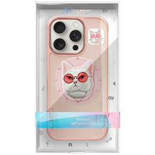 Заредете изображение във визуализатора на галерията – NIMMY case GLASSES COOL CAT compatible with MagSafe for IPHONE 16 Pro pink
