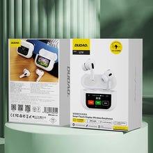 Заредете изображение във визуализатора на галерията – Dudao U19 in-ear TWS wireless Bluetooth 5.3 headphones with LED display - white
