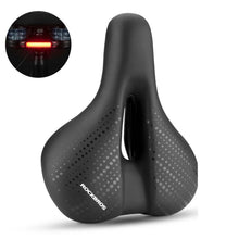 Заредете изображение във визуализатора на галерията – Rockbros 38218916002 MTB bicycle saddle + lamp - black
