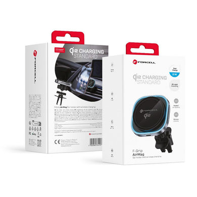 FORCELL F-GRIP Air Mag (F-07) magnetic car holder for air vent with wireless charging compatible with MagSafe Qi2 15W grey