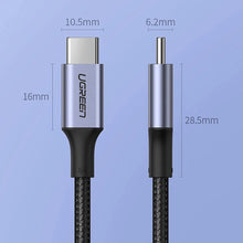 Заредете изображение във визуализатора на галерията – Ugreen US316 70428 USB-C - USB-C PD QC FCP cable 100W 5A 480Mb/s 1.5m - gray

