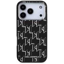 Заредете изображение във визуализатора на галерията – KARL LAGERFELD case for IPHONE 17 Pro Max compatible with MagSafe KLHMP17XHMIKLMEK (IML KL Monogram) black
