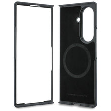 Заредете изображение във визуализатора на галерията – BMW case for SAMSUNG GALAXY Z FOLD 8 ULTRA compatibile with MagSafe (Leather Perforated Tricolor Stripe Metal Logos) black
