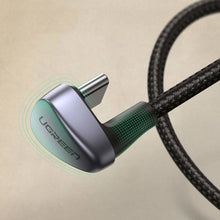Заредете изображение във визуализатора на галерията – Ugreen nylon angled cable USB - USB Type C cable 2 m 3 A 18 W Quick Charge AFC FCP for gamers gray (70315)
