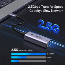 Заредете изображение във визуализатора на галерията – Ugreen CM648 USB-C to RJ45 Ethernet 2.5G adapter - gray
