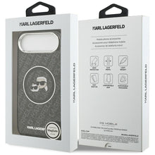 Заредете изображение във визуализатора на галерията – KARL LAGERFELD case for IPHONE 17 Air compatible with MagSafe KLHMP17MHMKBKCHOK (IML Glitter K&amp;C Heads Logo) black
