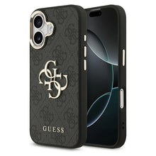 Заредете изображение във визуализатора на галерията – GUESS case for IPHONE 17 GUHCP17S4GMGCGR (PU W/ Big 4G Classic Logo) gold black
