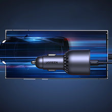 Заредете изображение във визуализатора на галерията – Ugreen EC705 car charger 130W 2x USB-C 1x USB-A - gray
