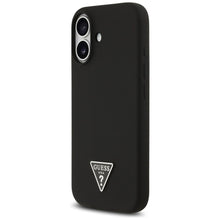 Заредете изображение във визуализатора на галерията – GUESS case for IPHONE 17 compatible with MagSafe GUHMP17SSCTRLMK (Silicone W/ Triangle Logo) black
