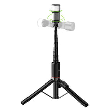 Заредете изображение във визуализатора на галерията – Selfie stick tripod with remote control + LED light Hoco K34 black
