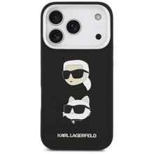 Заредете изображение във визуализатора на галерията – KARL LAGERFELD case for IPHONE 17 Pro KLHCP17LPSFDHPOK (FW Grained PU W/ K&amp;C Heads Pin &amp; Logo) black
