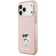 Заредете изображение във визуализатора на галерията – KARL LAGERFELD case for IPHONE 17 Pro compatible with MagSafe KLHMP17LHGKCGKBK (IML Glitter k&amp;C Sketch Logo) black
