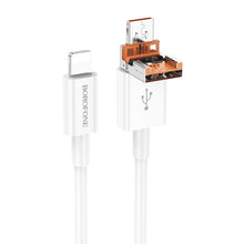 Заредете изображение във визуализатора на галерията – Borofone Cable BX102 Winner - USB + Type C to Lightning - PD 27W 1 metre white
