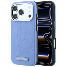 Заредете изображение във визуализатора на галерията – KARL LAGERFELD case for IPHONE 18 Pro/17 Pro compatible with MagSafe (Mono Resin Logo) light blue
