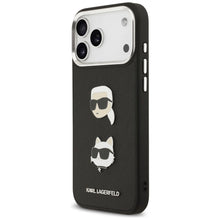 Заредете изображение във визуализатора на галерията – KARL LAGERFELD case for IPHONE 17 Pro Max KLHCP17XPSFDHPOK (FW Grained PU W/ K&amp;C Heads Pin &amp; Logo) black
