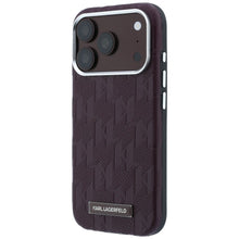 Заредете изображение във визуализатора на галерията – KARL LAGERFELD case for IPHONE 18 Pro Max/17 Pro Max compatible with MagSafe (Mono Resin Logo) burgundy
