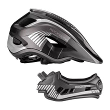 Заредете изображение във визуализатора на галерията – Rockbros TT-32SBTG-L children's bicycle helmet with removable chinbar, size L - gray
