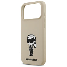 Заредете изображение във визуализатора на галерията – KARL LAGERFELD case for IPHONE 17 Pro Max compatible with MagSafe KLHMP17XSKIGROW (Silicone W/ KL Sketch &amp; Logo) brown
