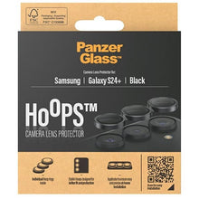 Заредете изображение във визуализатора на галерията – PanzerGlass Hoops Camera protection for Samsung Galaxy S24+ - with black frame

