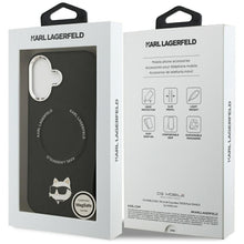 Заредете изображение във визуализатора на галерията – KARL LAGERFELD case for IPHONE 17 compatible with MagSafe KLHMP17SPSMLRCHK (PU Choupette Pin) black
