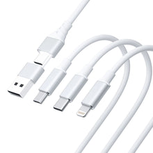 Заредете изображение във визуализатора на галерията – 3mk Hyper Cable 3in1 USB-A - USB-C / USB-C - micro USB - Lightning 1.5m - white
