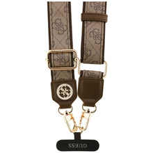 Заредете изображение във визуализатора на галерията – GUESS universal strap GUUCNP4DGMW (4G PU Strap Tether Patch Strass Metal Logo) brown
