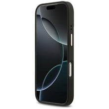 Заредете изображение във визуализатора на галерията – GUESS case for IPHONE 17 Pro compatible with MagSafe GUHMP17LPSAMSECK (PU W/ Peony Hot Stamp) black
