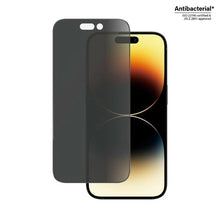 Заредете изображение във визуализатора на галерията – PanzerGlass Ultra-Wide Fit Antibacterial Privacy Tempered Glass for iPhone 14 Pro
