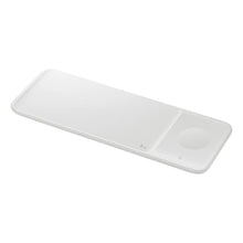 Заредете изображение във визуализатора на галерията – Samsung Trio EP-P6300TWEGEU 3in1 inductive charger for phone / Galaxy Watch / Buds - white + mains charger + cable
