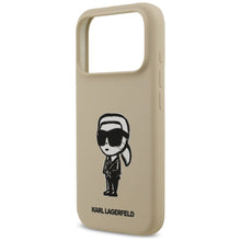 Заредете изображение във визуализатора на галерията – KARL LAGERFELD case for IPHONE 17 Pro compatible with MagSafe KLHMP17LSKIGROW (Silicone W/ KL Sketch &amp; Logo) brown
