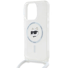 Заредете изображение във визуализатора на галерията – Karl Lagerfeld IML Choupette Head&amp;Cord MagSafe case for iPhone 15 Pro Max - transparent
