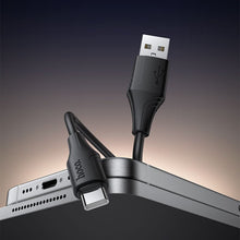 Заредете изображение във визуализатора на галерията – Silicone Cable USB A to USB C Hoco 3A 1 m X124 black
