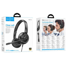 Заредете изображение във визуализатора на галерията – HOCO wire headphones Jack 3,5 mm with microphone W112 black

