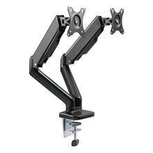 Заредете изображение във визуализатора на галерията – Silver Monkey UM-800 holder for two monitors on a gas spring - black
