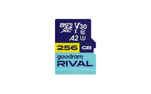Заредете изображение във визуализатора на галерията – GOODRAM RIVAL Memory card microSD 256GB 100MB/s class 10 UHS-I V30 A2 with adapter SD

